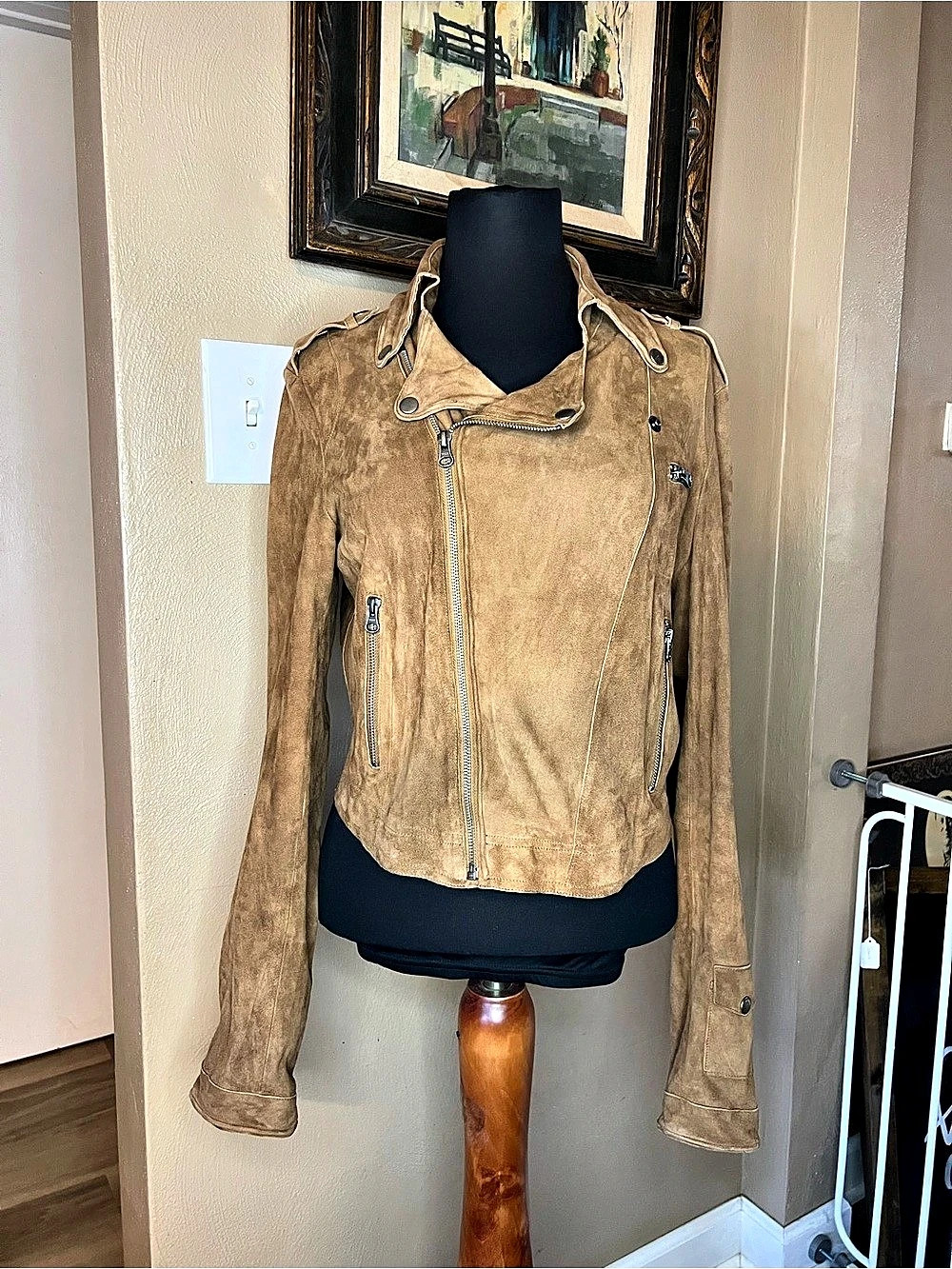Vintage Jakett etc. Leather Moto Jacket in Brown Size Medium